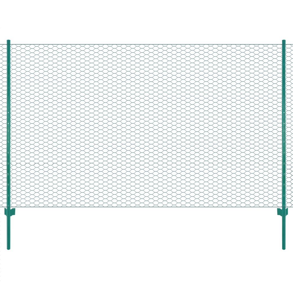 Cerca de arame com postes aço 25x1,5 m verde