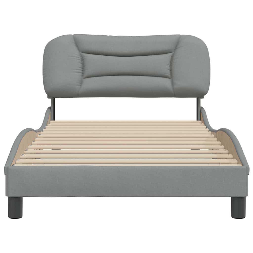 Estrutura de cama sem colchão hvar 100x200 cm tecido cinzento-claro