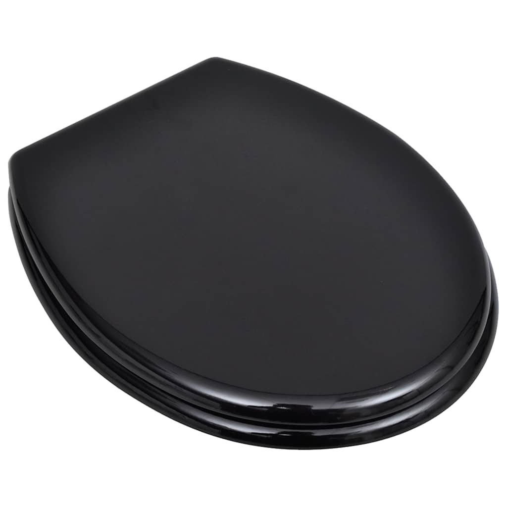 Assentos de sanita com tampas 2 pcs MDF preto