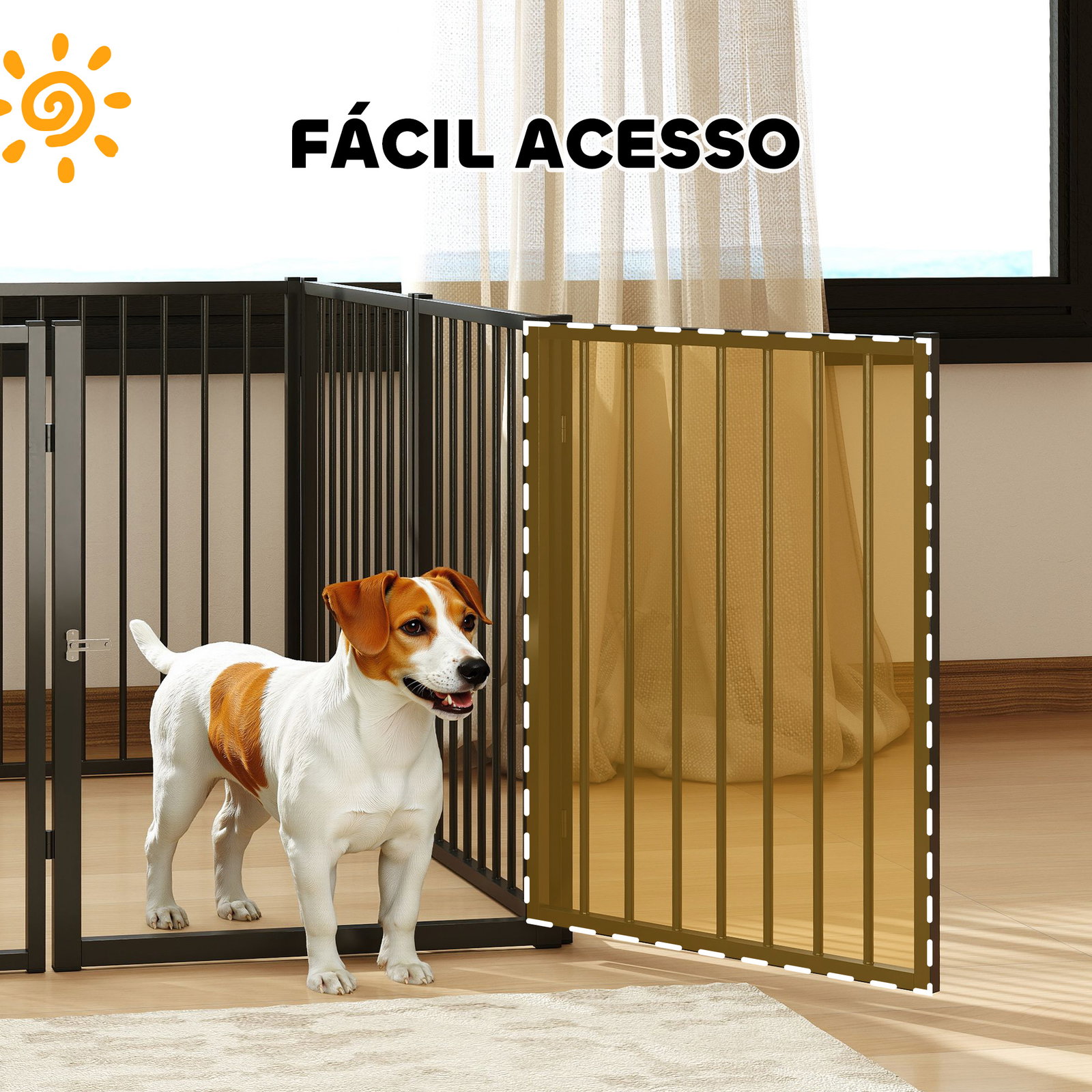 Parque para cães com 8 painéis 60x76 cm parque para cães pequenos e médios de aço para interior e exterior preto