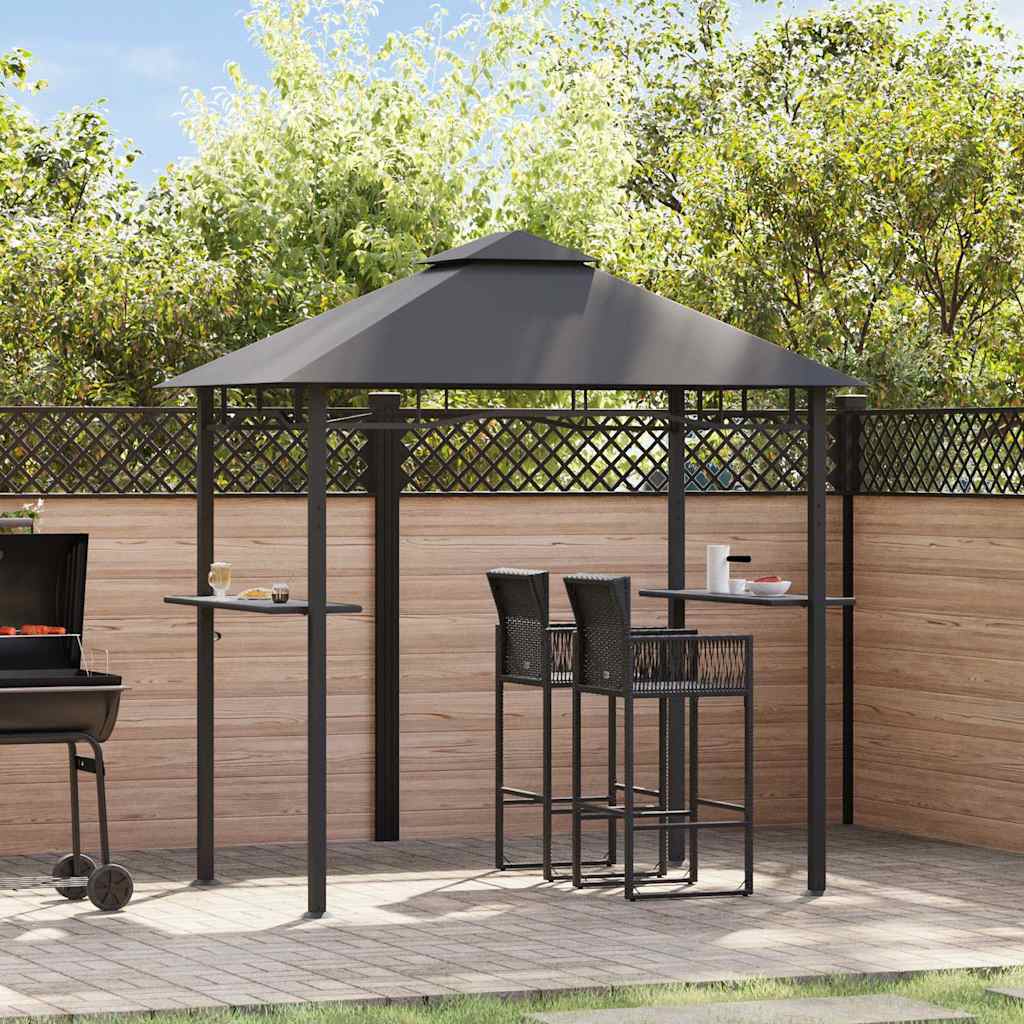 Gazebo de churrasco 240x150x255 cm aço antracite