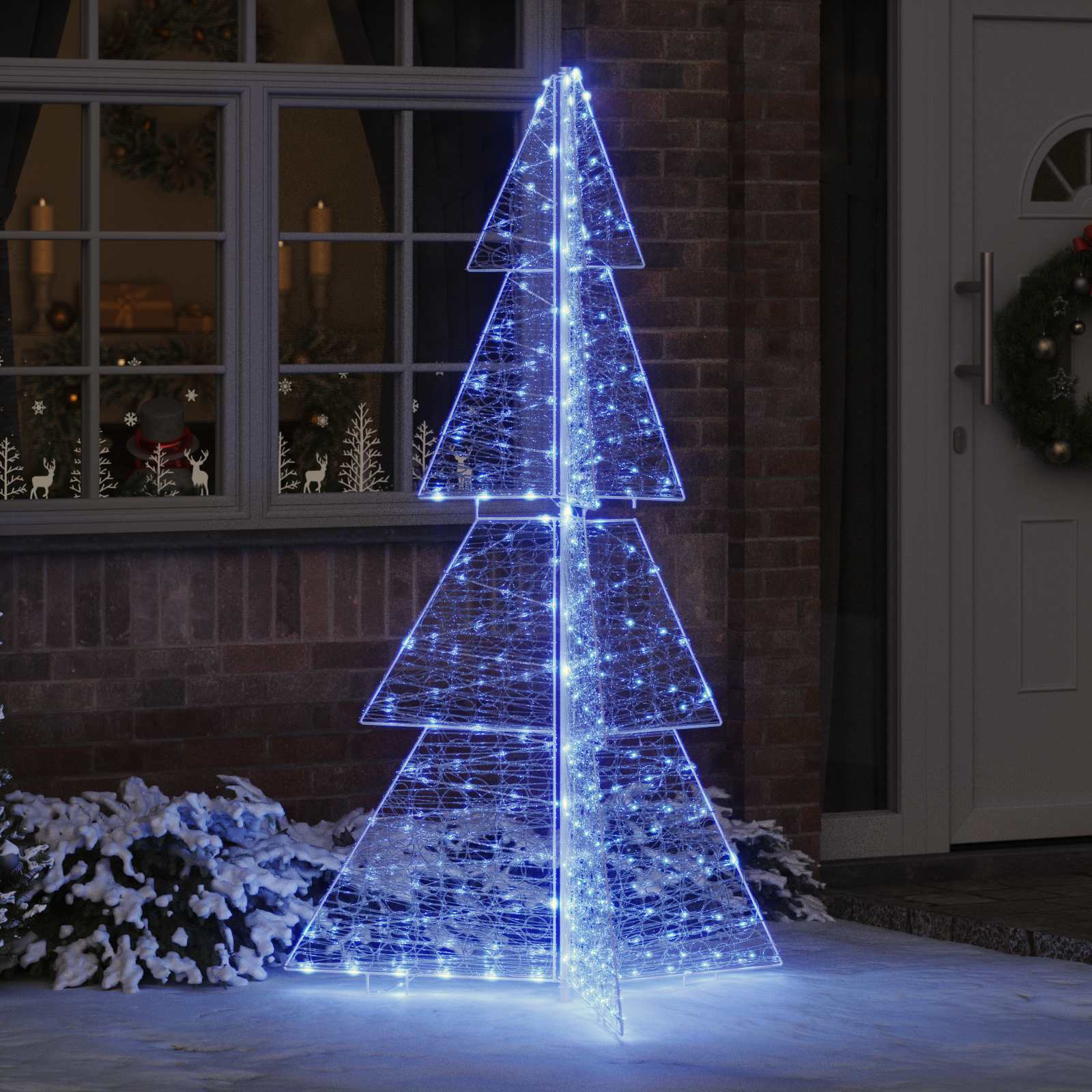 Árvore de natal com 240 leds azul 180 cm acrílo