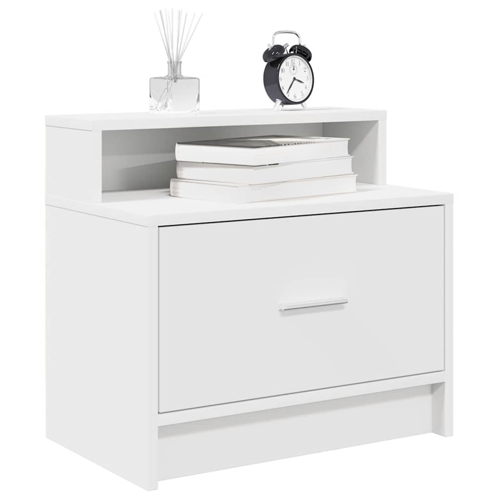 Mesas de cabeceira com gaveta 2 pcs 51x31x47 cm branco
