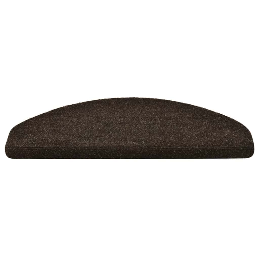 Tapetes de escada autoadesivos 30 peças 65x21x4 cm marrom escuro meio redondo grande