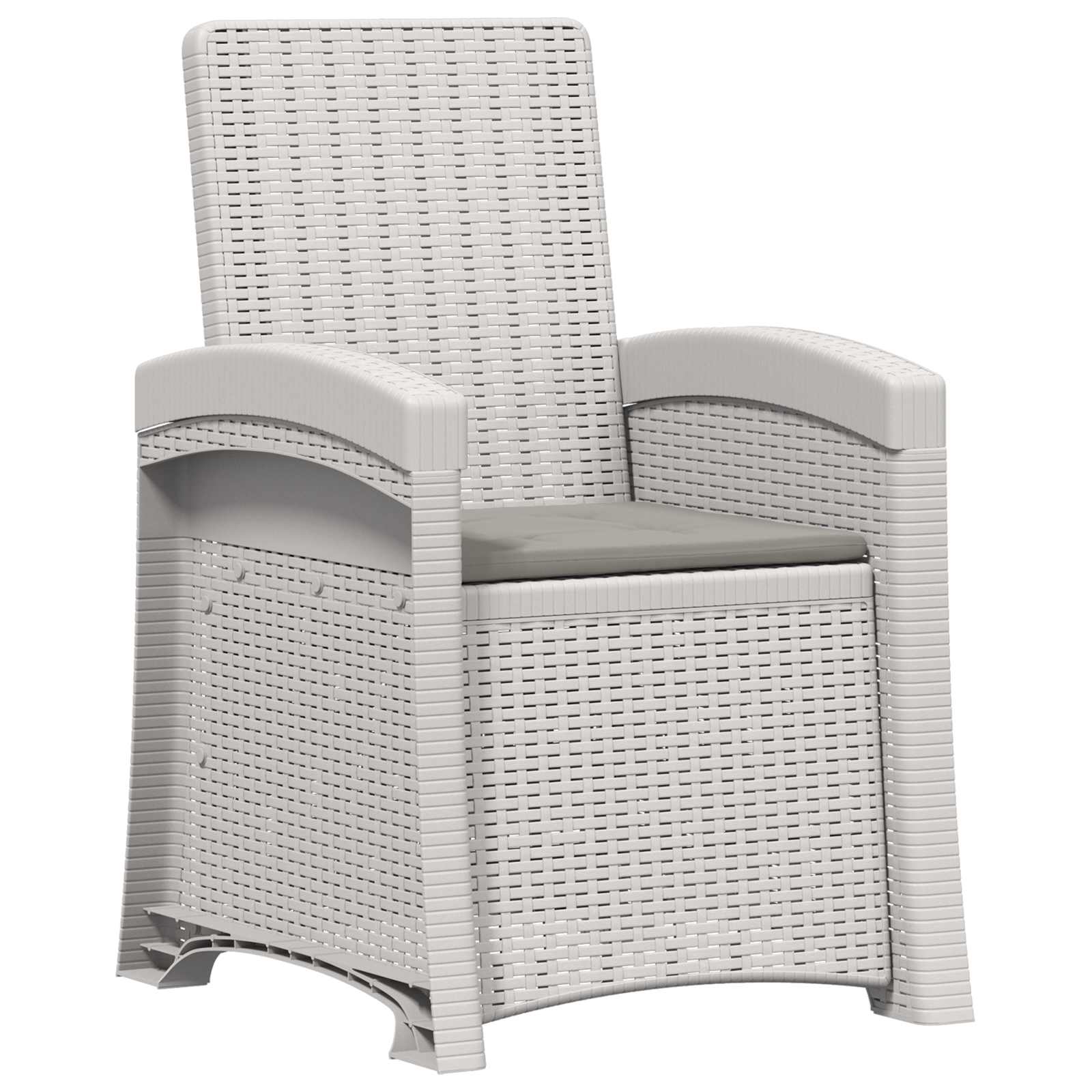 Cadeira de jardim reclinável com aparência de rattan PP