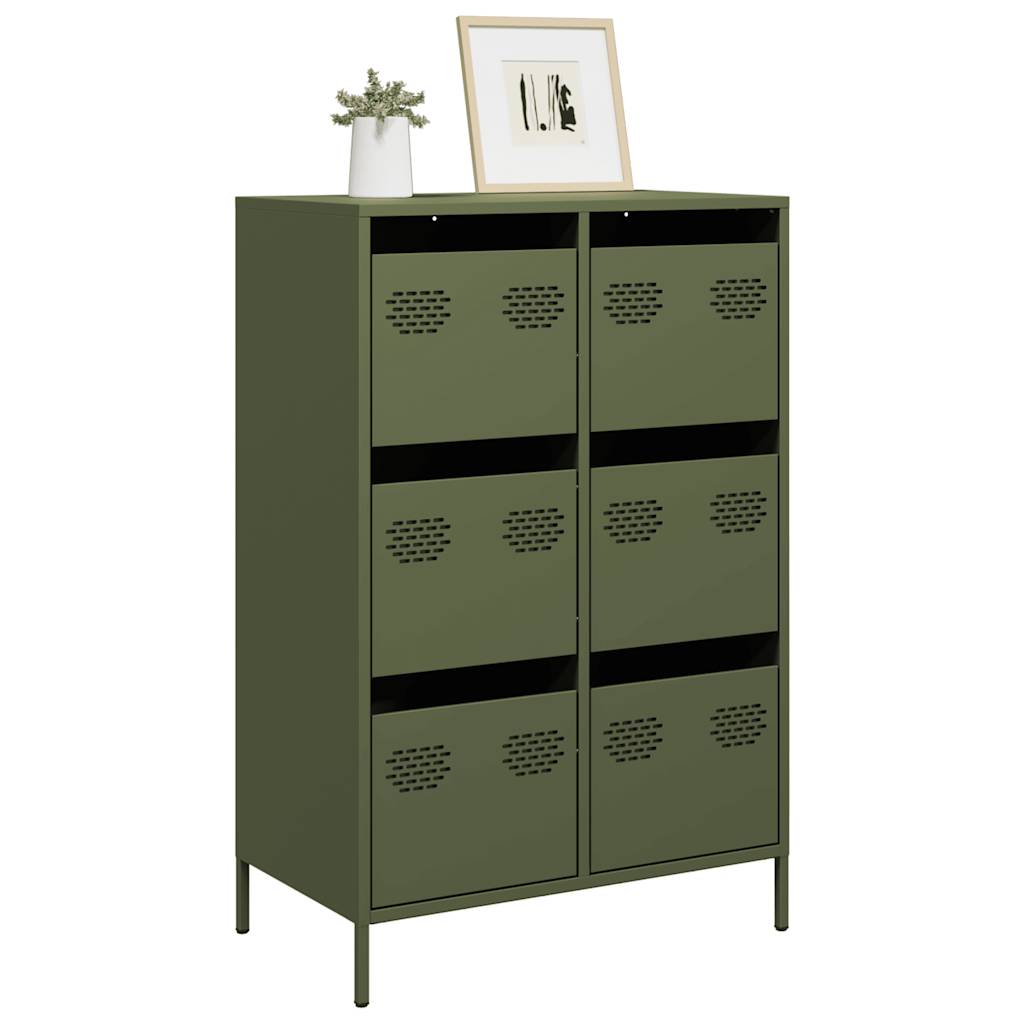 Móvel alto 68x39x101,5 cm aço verde azeitona