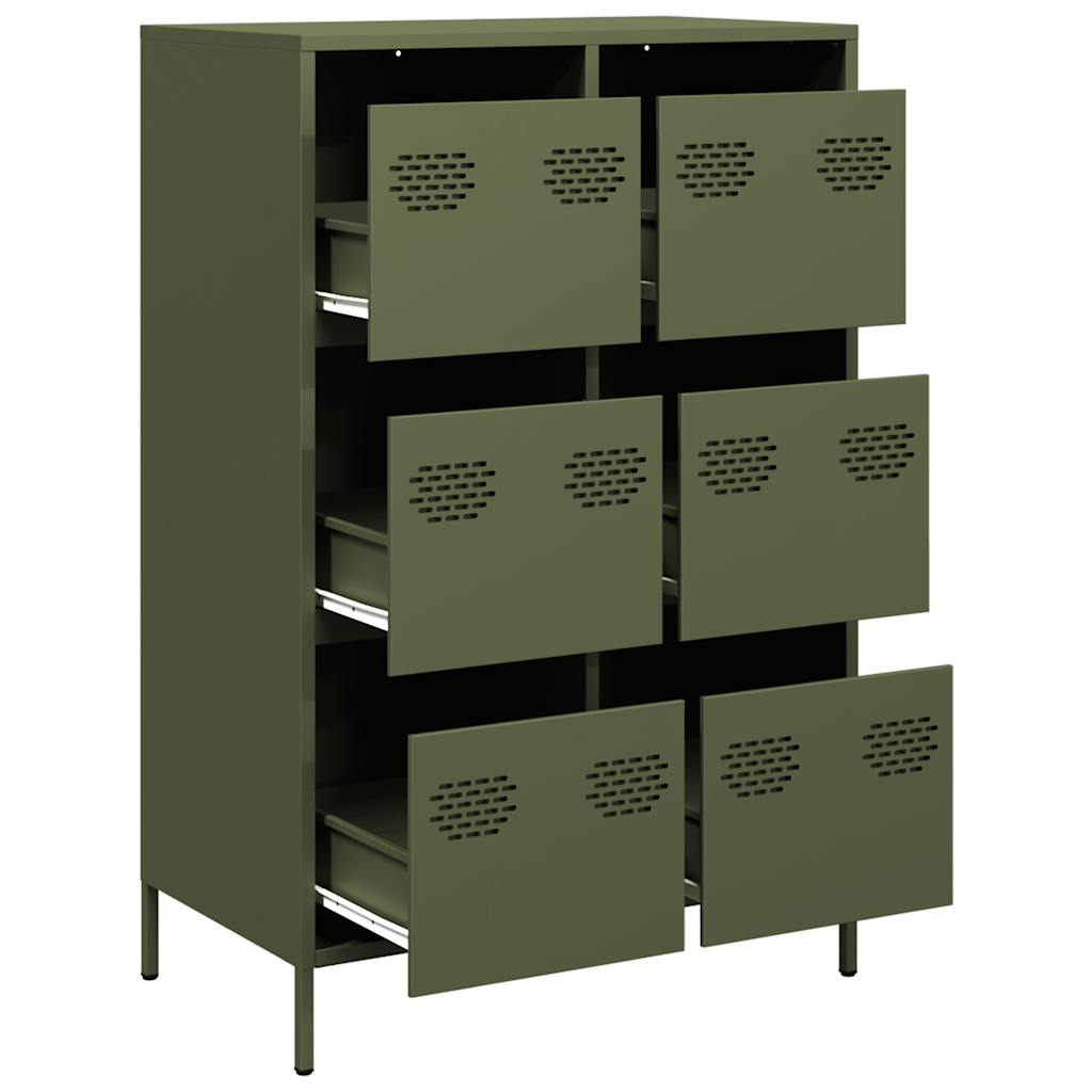 Móvel alto 68x39x101,5 cm aço verde azeitona