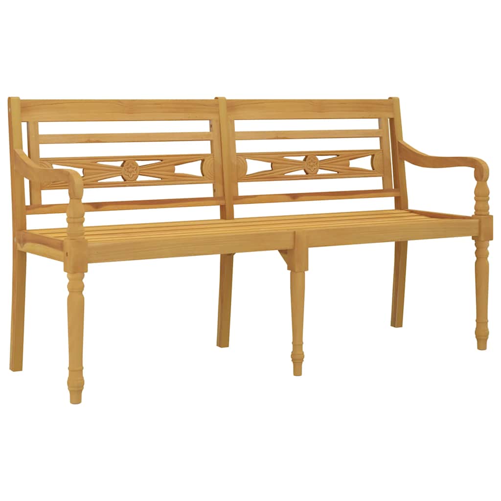 Banco batavia c/ almofadão vermelho 150 cm madeira teca maciça
