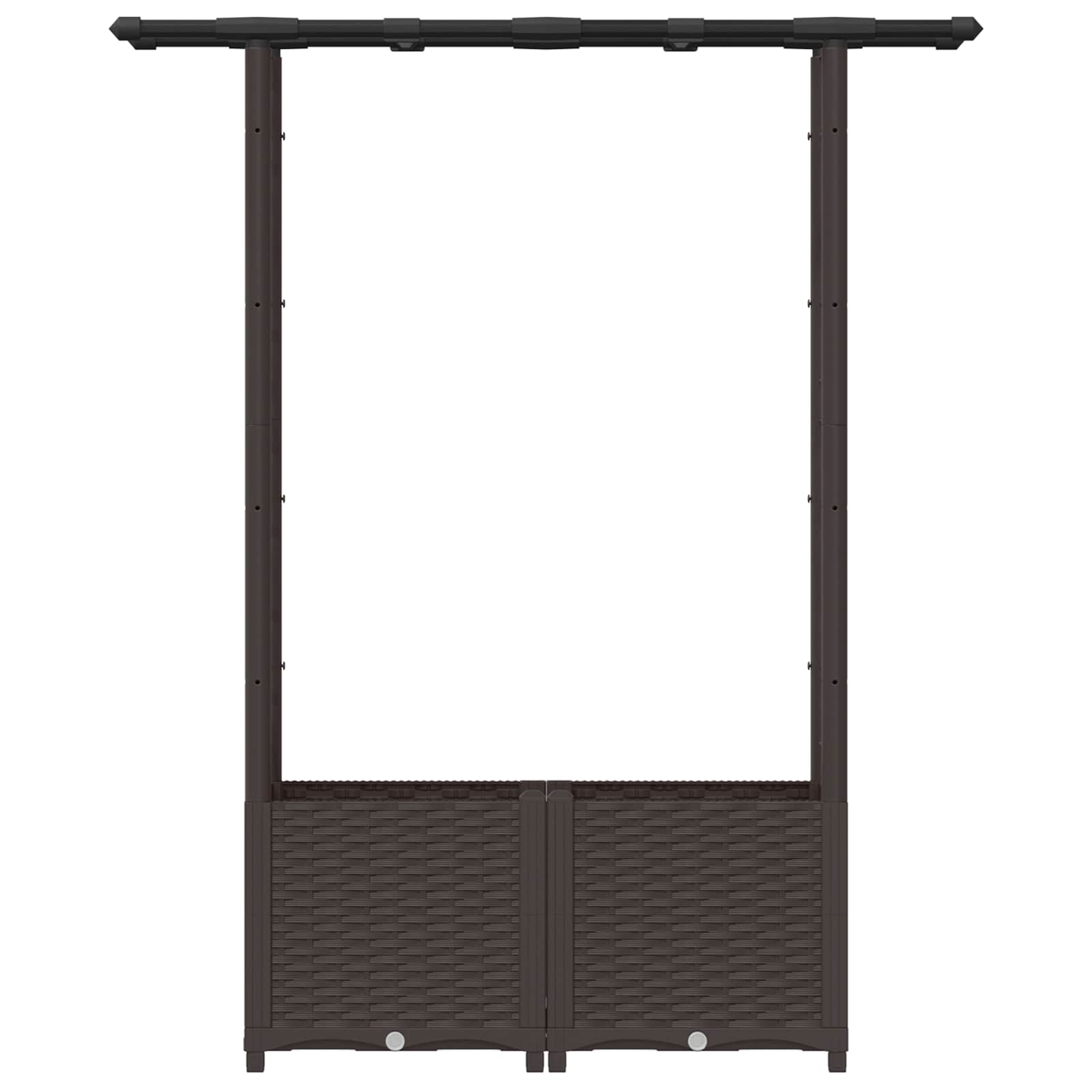 Cama elevada com treliça e telhado castanho 124,5 x 40 x 136 cm