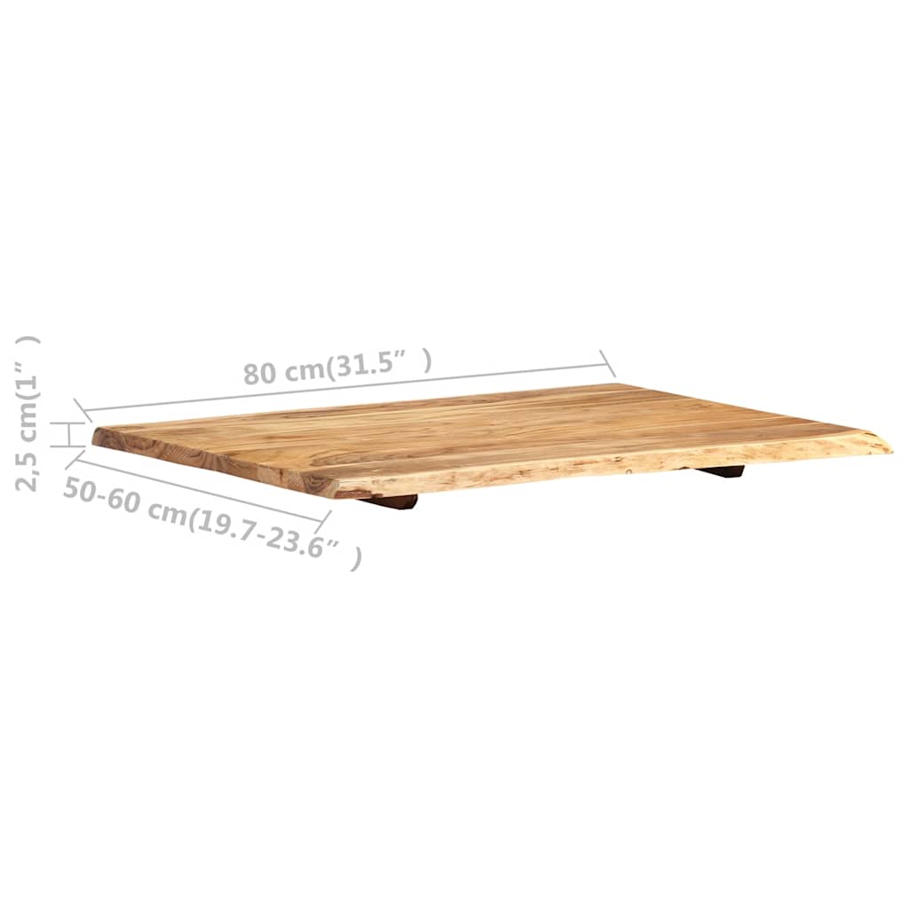 Tampo de mesa 80x(50-60)x2,5 cm madeira de acácia maciça