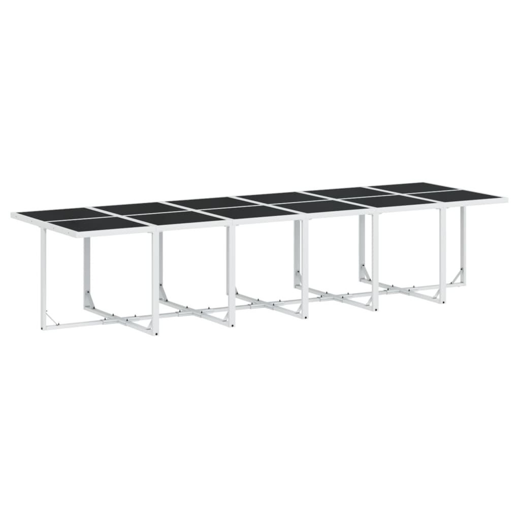 13 Pcs conj. de jantar p/ jardim c/ almofadões textilene branco