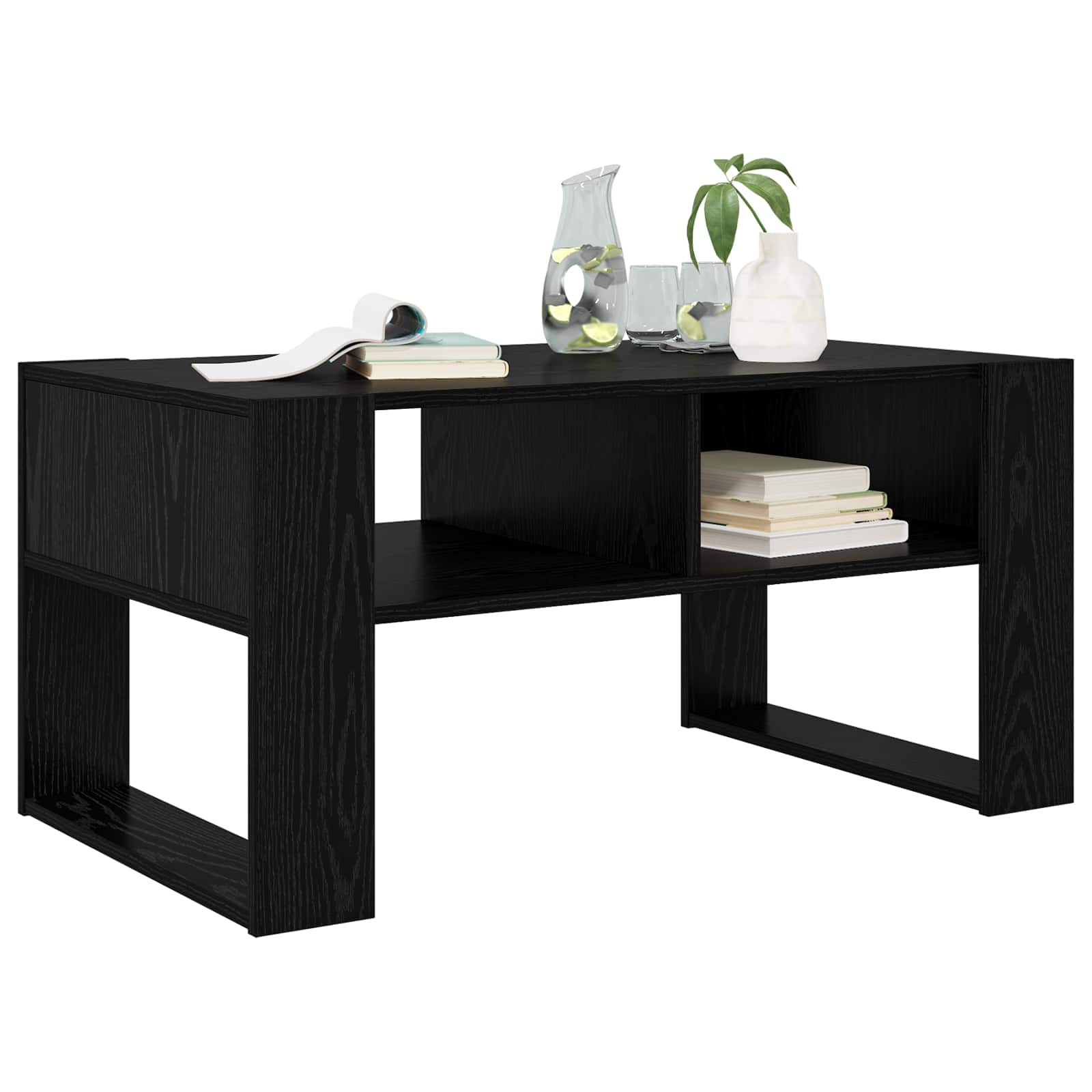 Mesa de centro carvalho preto 92 x 53 x 45 cm