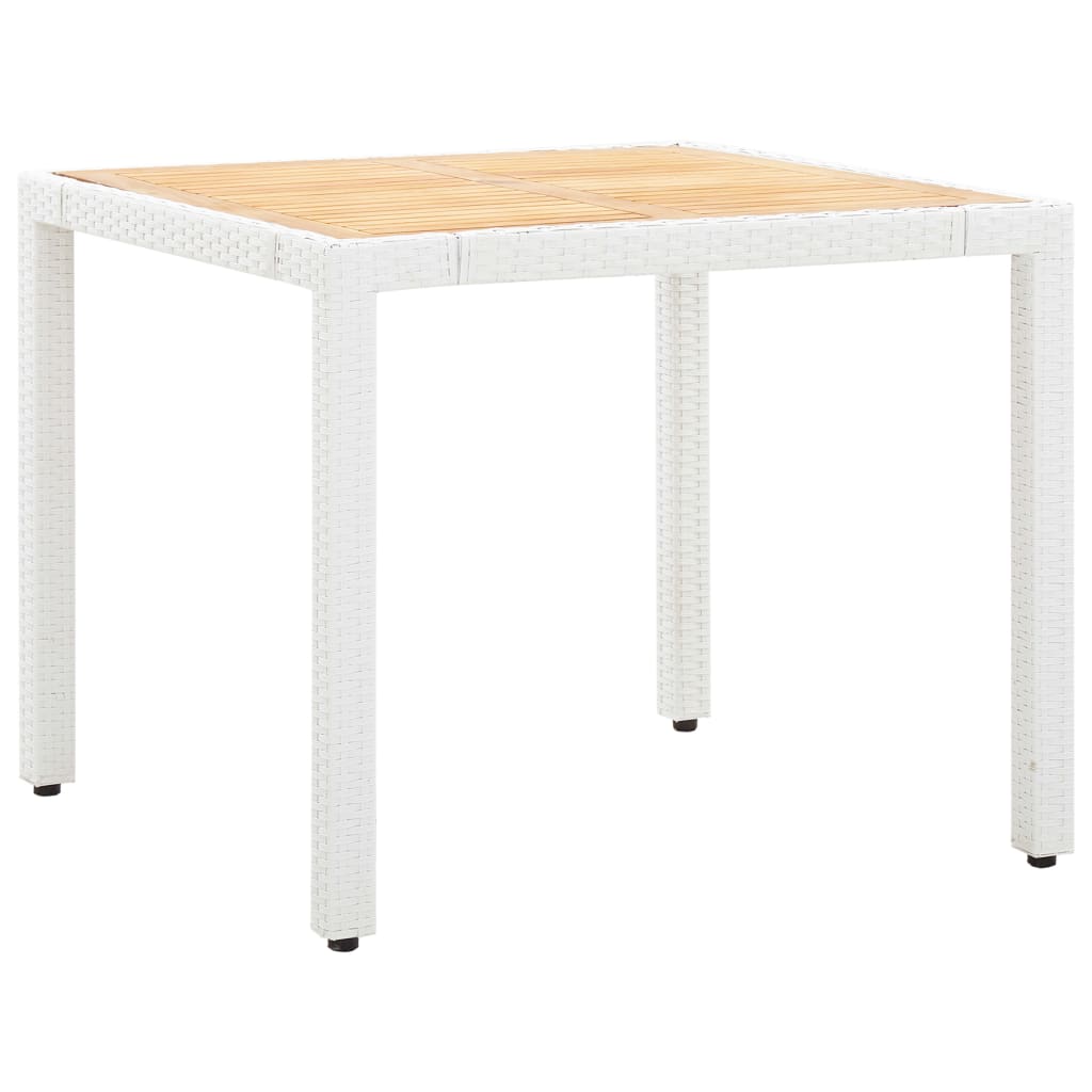 5 Pcs conjunto de jantar para exterior vime PE branco