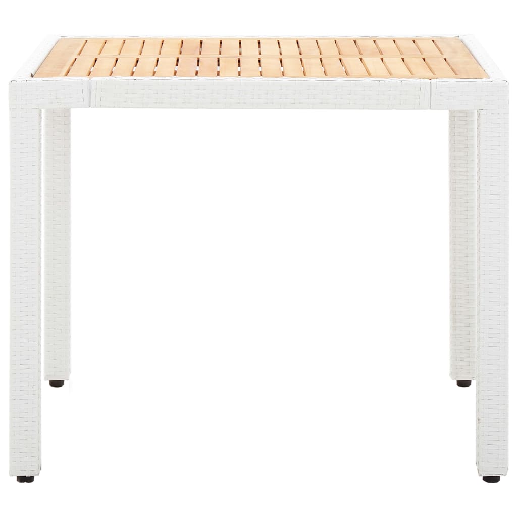 5 Pcs conjunto de jantar para exterior vime PE branco