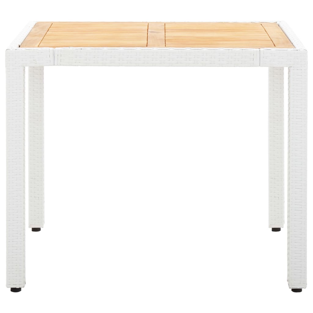 5 Pcs conjunto de jantar para exterior vime PE branco