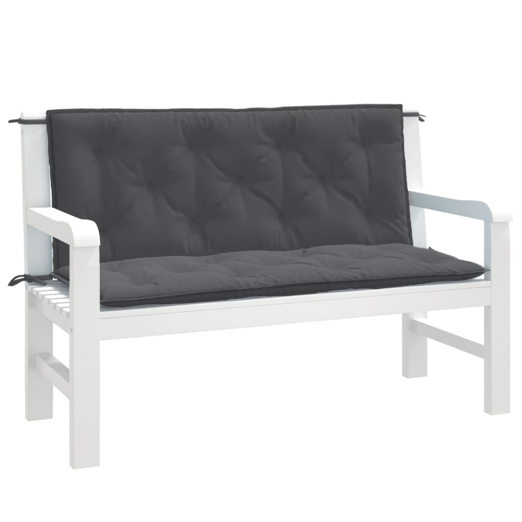 Almofadões banco jardim 2pcs 120x50x7cm mesclado antracite