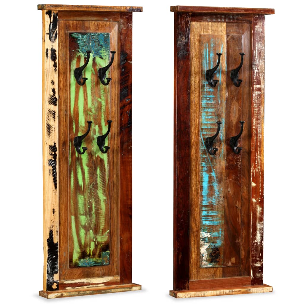 Bengaleiros 2 pcs madeira reciclada maciça 38x100 cm