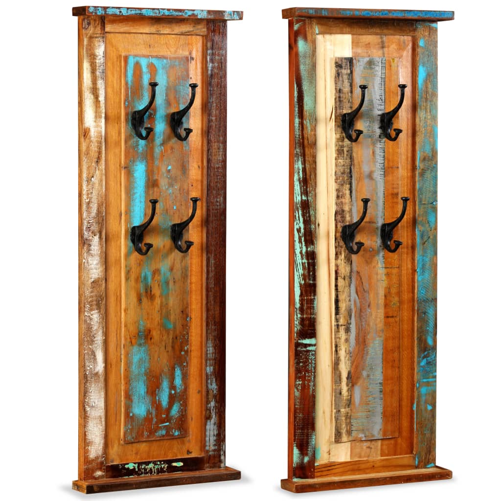 Bengaleiros 2 pcs madeira reciclada maciça 38x100 cm