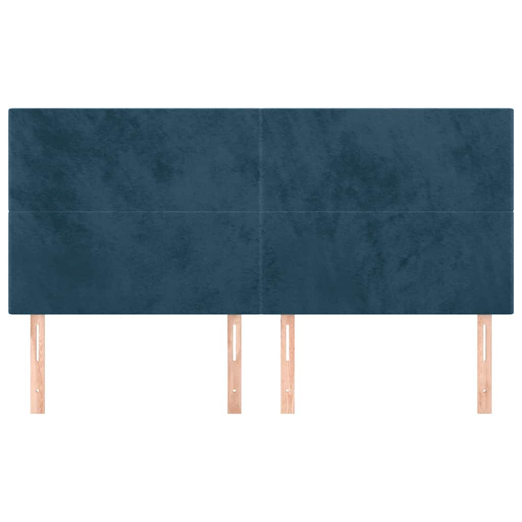Cabeceira azul escuro 180x5x118/128 cm veludo