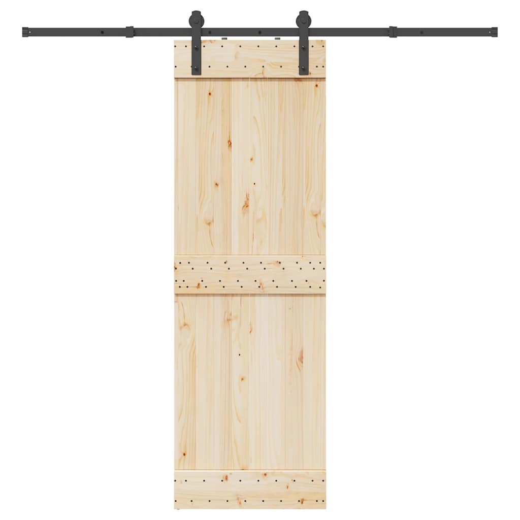 Kit de ferragens para porta deslizante 213,5 cm aço preto