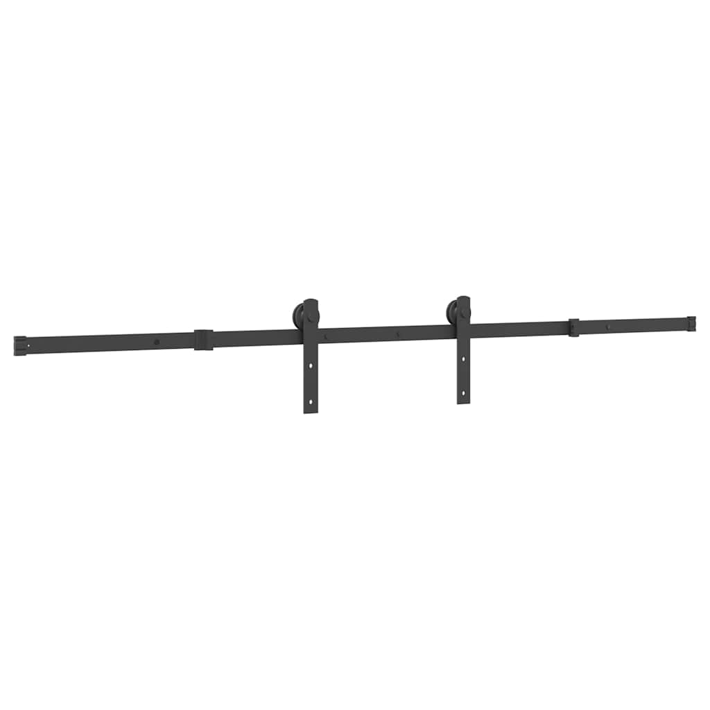 Kit de ferragens para porta deslizante 213,5 cm aço preto