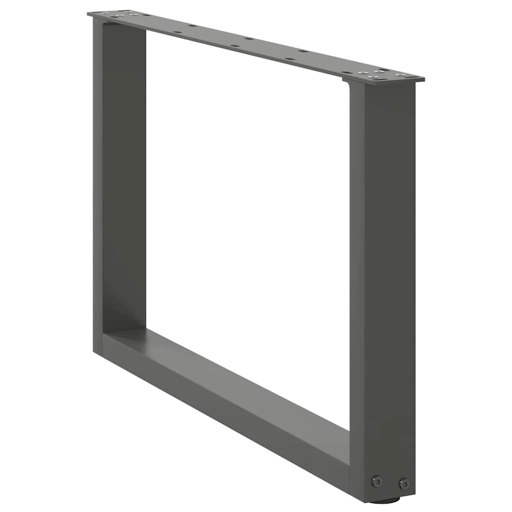Pés para mesa de centro em forma de u, 2 peças, antracite, 60x (42-43) cm, aço