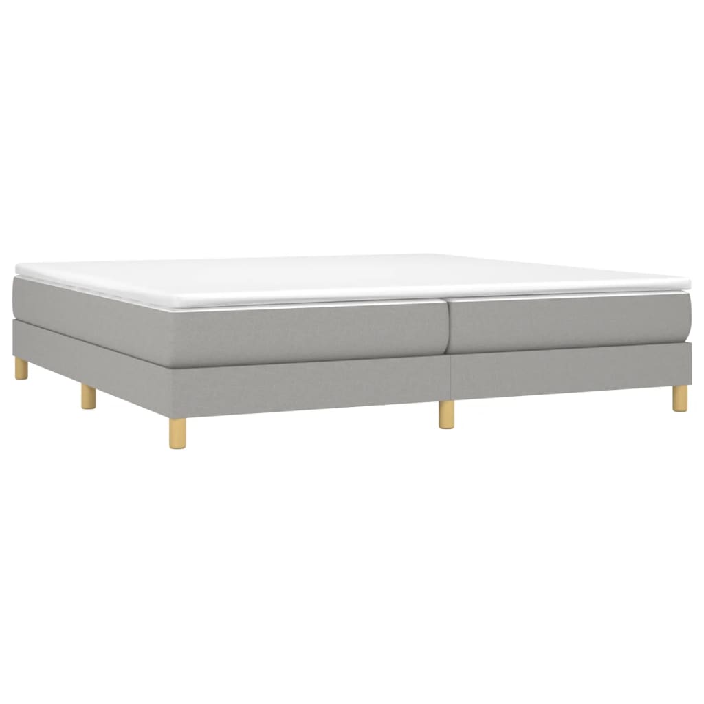 Estrutura de cama com molas 200x200 cm tecido cinzento-claro