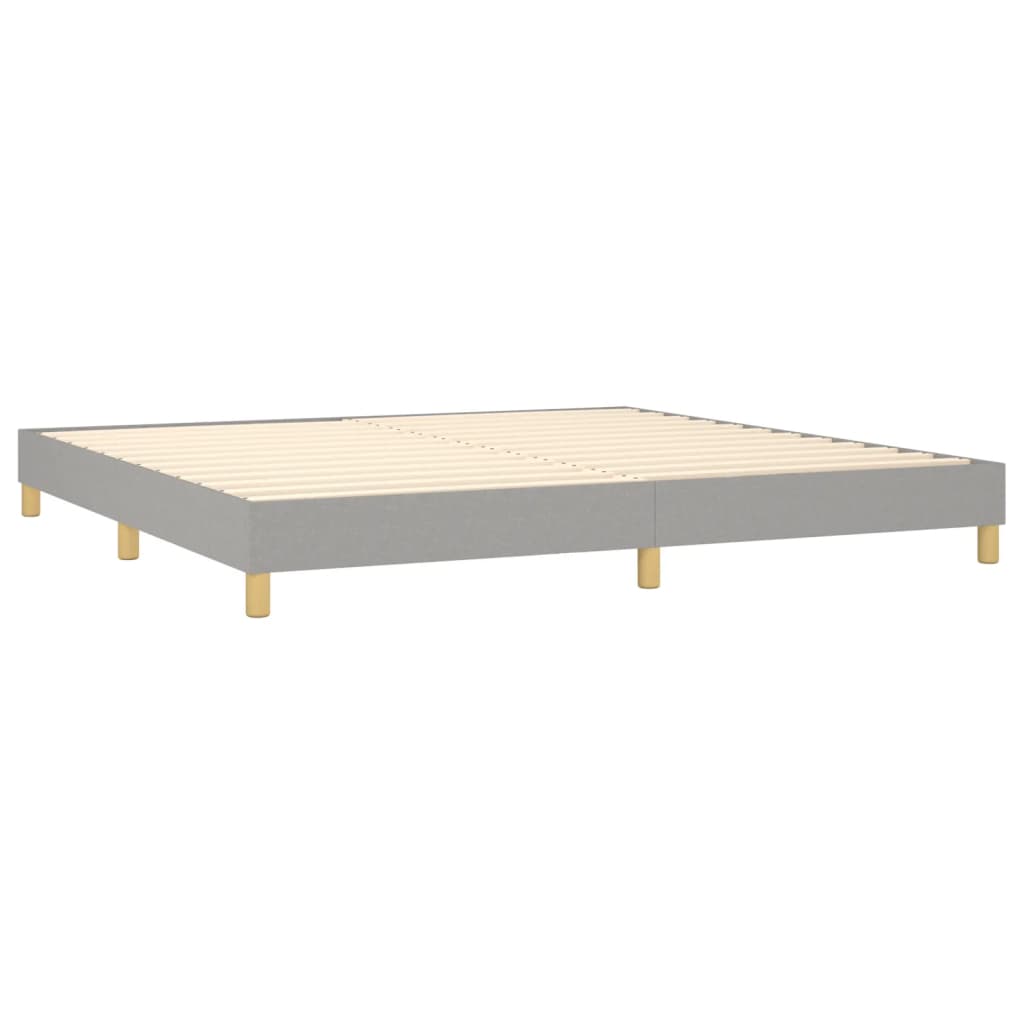 Estrutura de cama com molas 200x200 cm tecido cinzento-claro