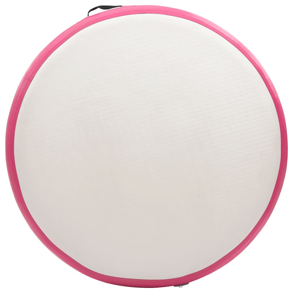 Tapete de ginástica insuflável com bomba 100x100x10 cm PVC rosa
