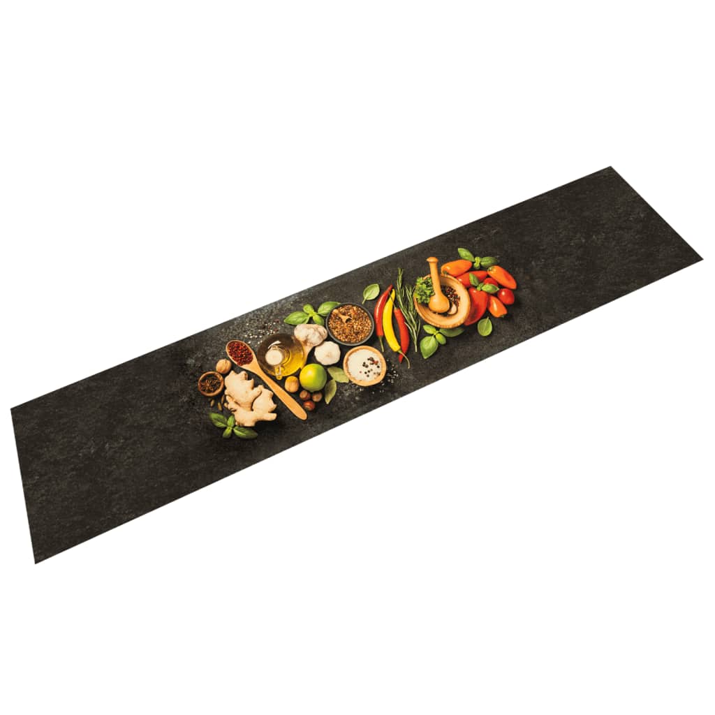 Tapete de cozinha lavável 60x300 cm veludo padrão especiarias