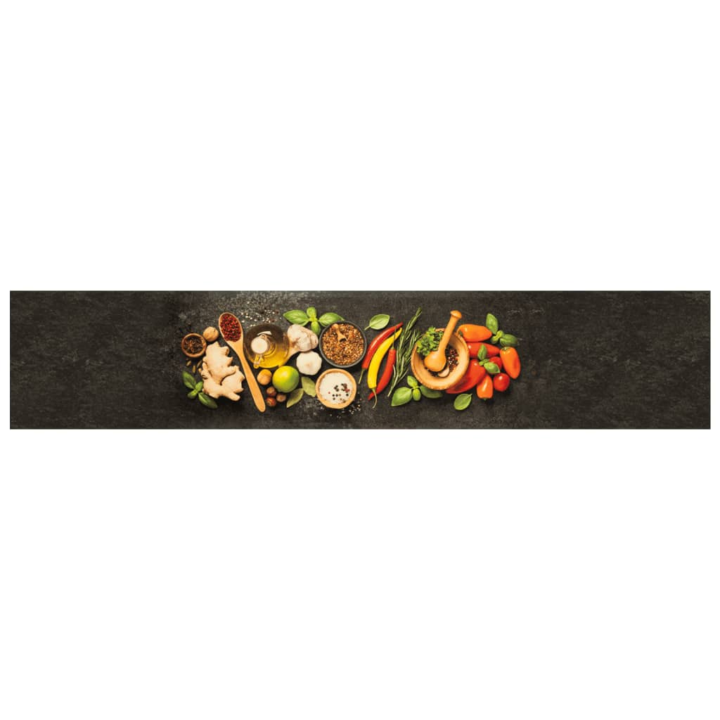 Tapete de cozinha lavável 60x300 cm veludo padrão especiarias
