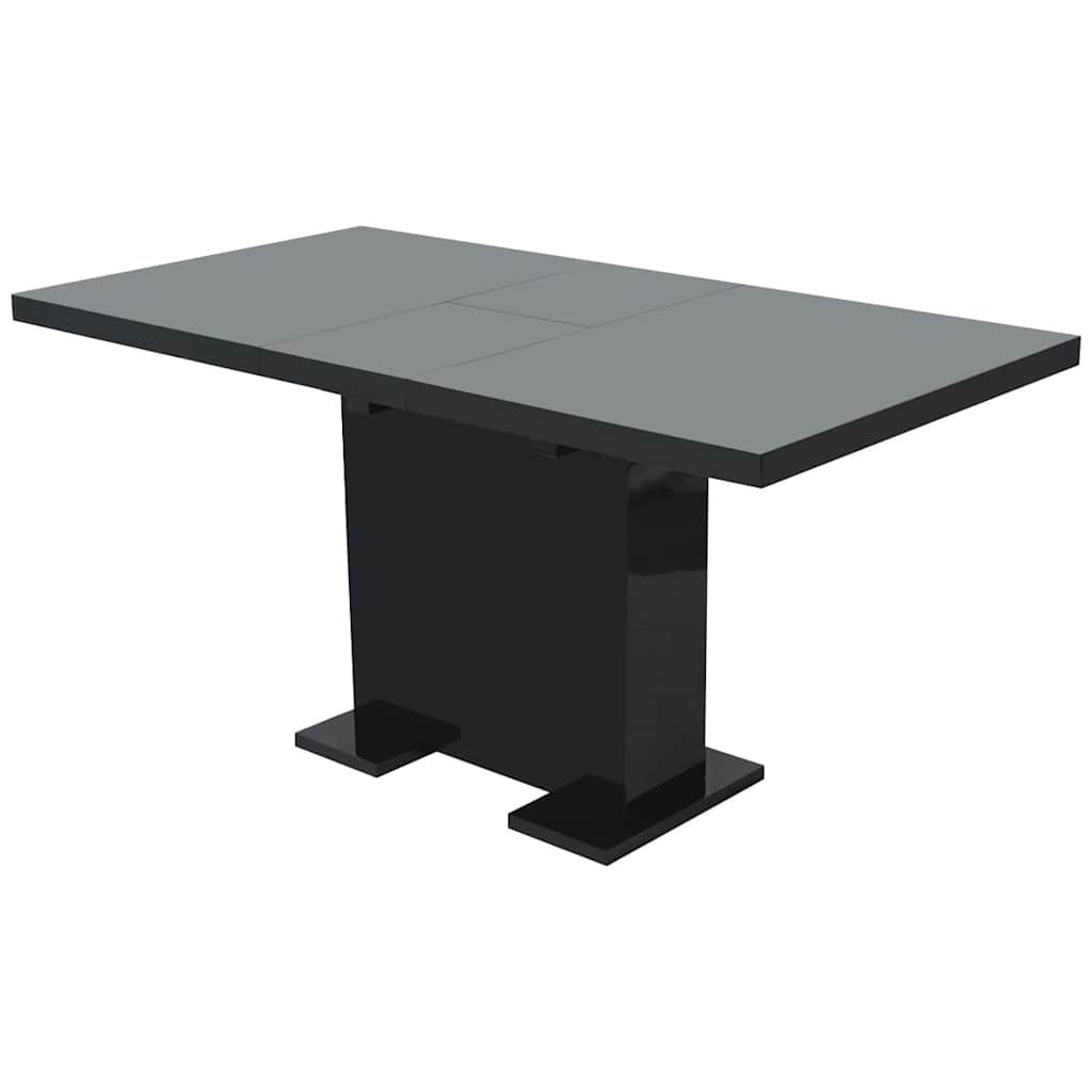 Mesa de jantar extensível preto brilhante