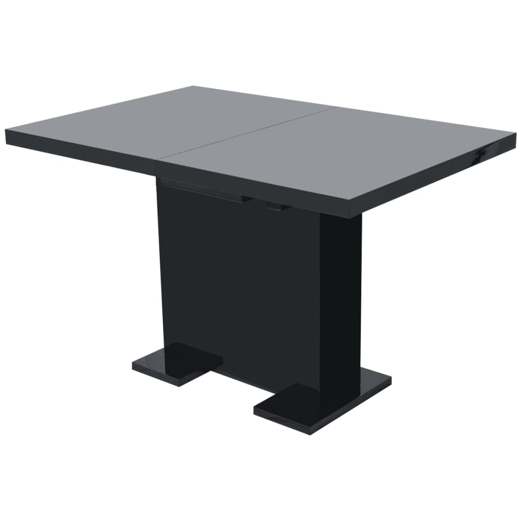 Mesa de jantar extensível preto brilhante
