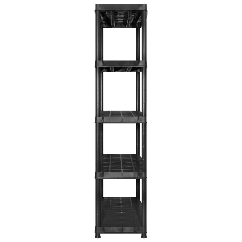 Unidade com 5 prateleiras 340x40x185 cm plástico preto