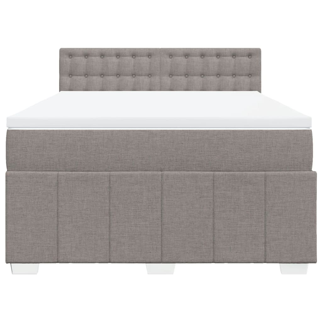 Cama com molas/colchão 140x200 cm tecido castanho-acinzentado