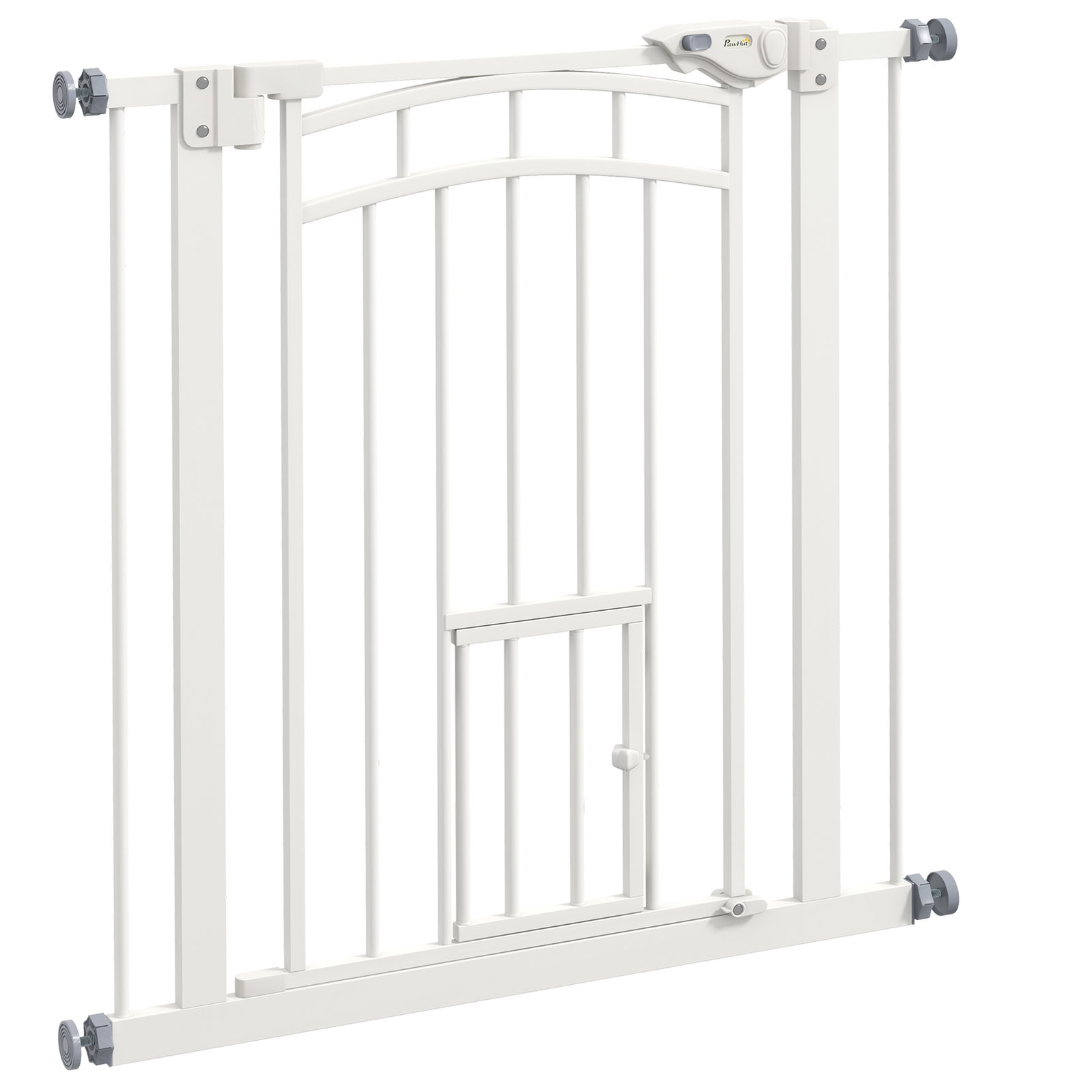 Barreira de segurança para cães 74-80 cm porta de segurança para animais com montagem a pressão e duplo bloqueio branco