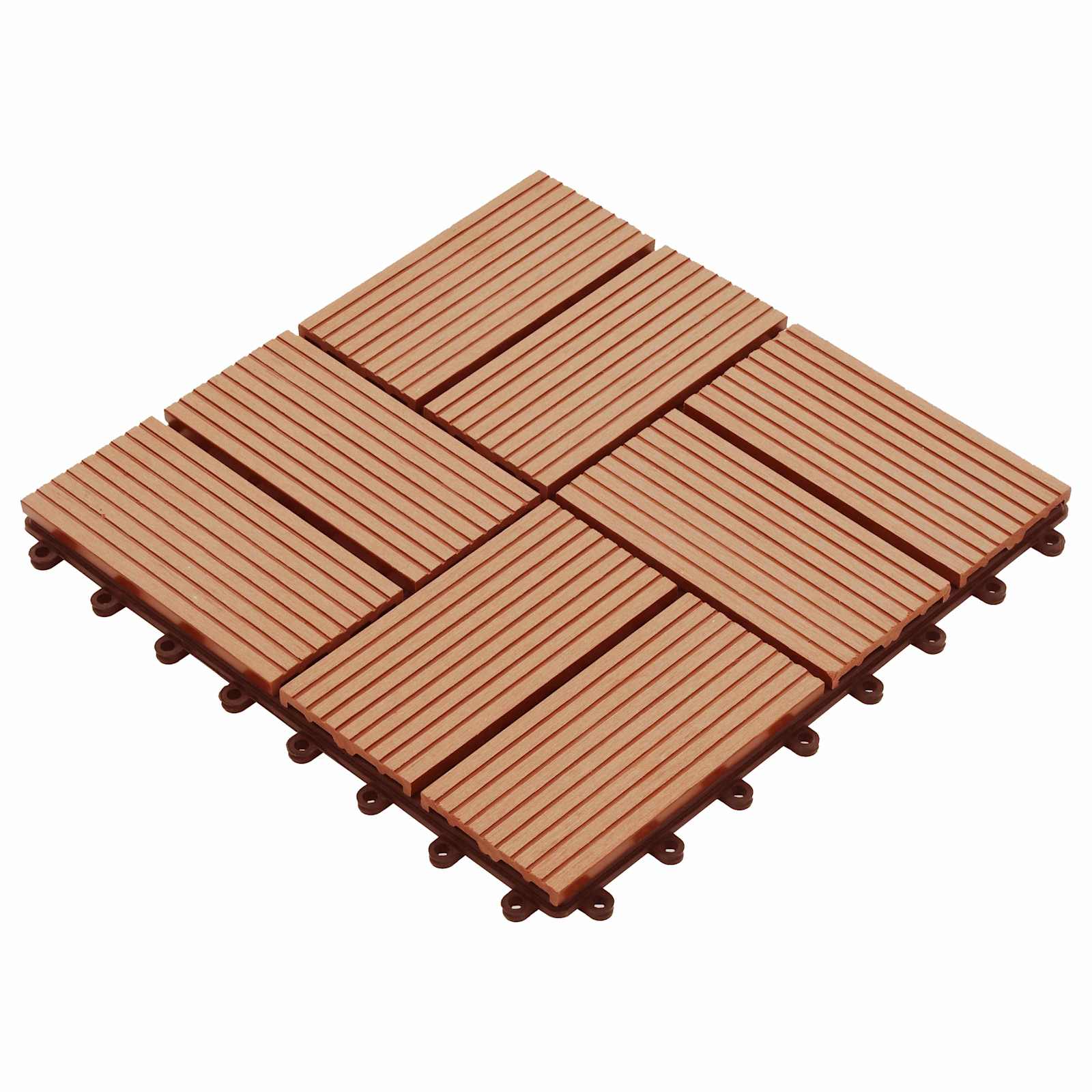 Telha de deck 11 unid. teca 30 x 30 cm wpc