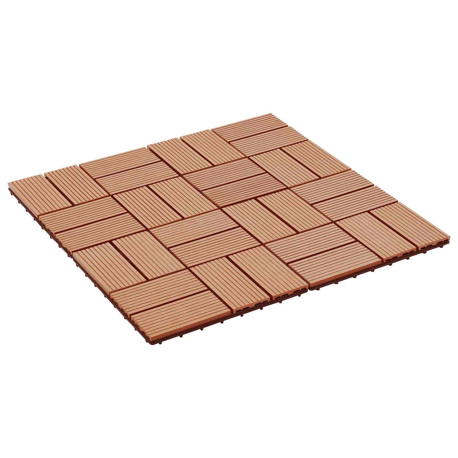 Telha de deck 11 unid. teca 30 x 30 cm wpc