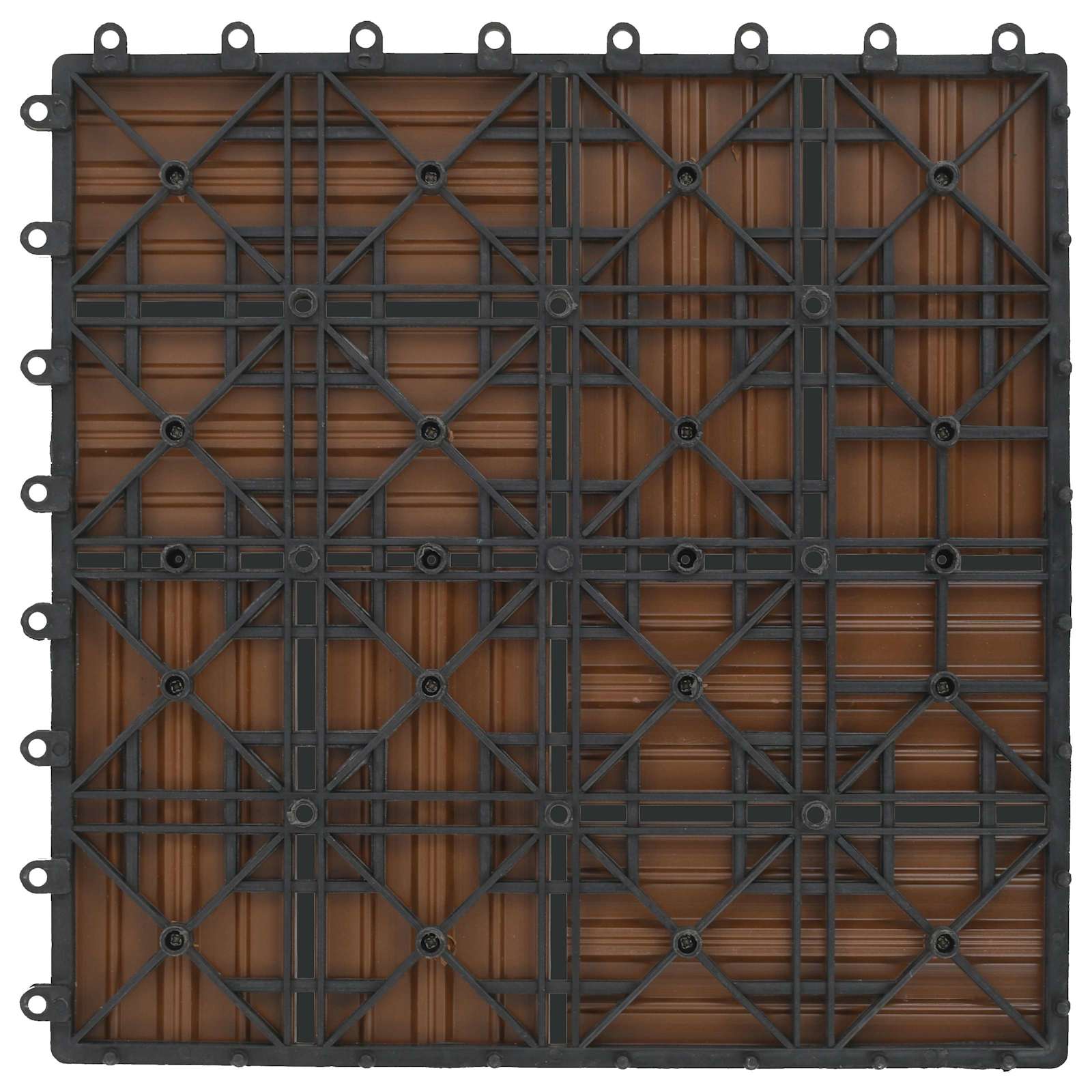 Telha de deck 11 unid. teca 30 x 30 cm wpc