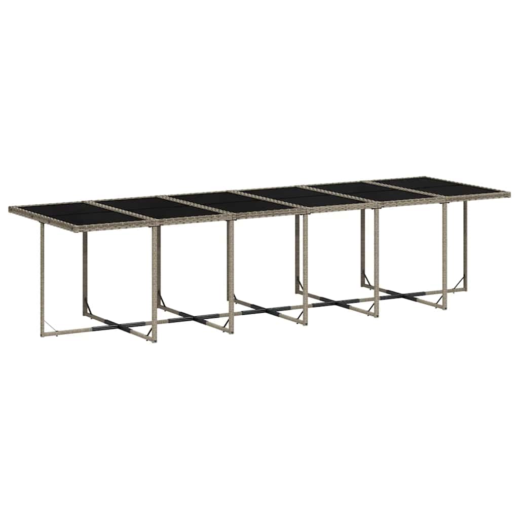 17 Pcs conj. de jantar p/ jardim c/ almofadões vime PE cinzento