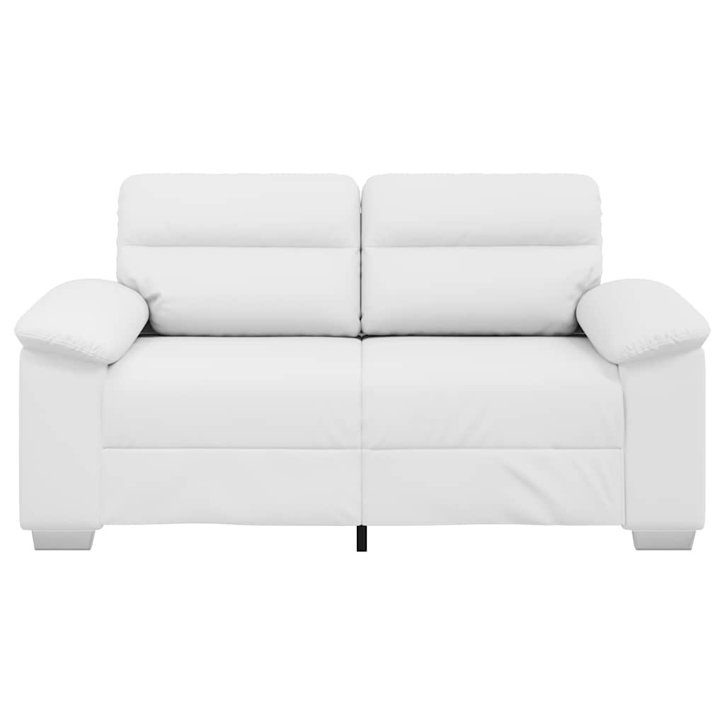 Sofá de 2 lugares branco, 160x81x84 cm, em couro sintético