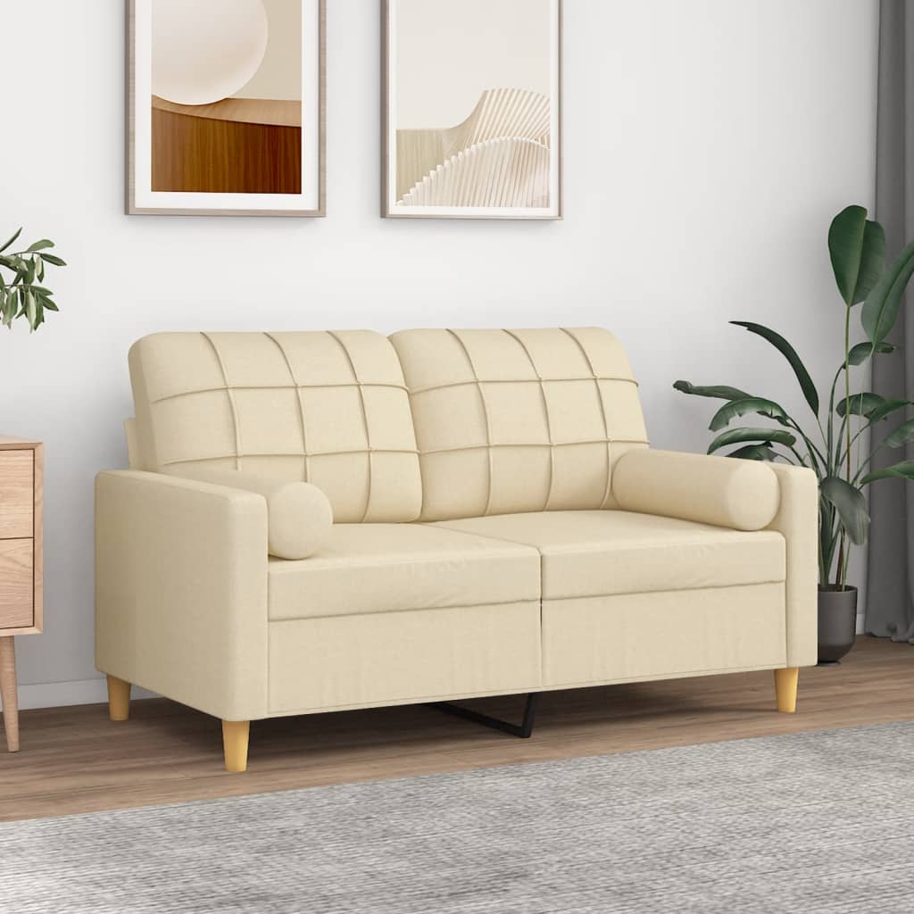 Almofadas decorativas 2 pcs ø15x50 cm tecido cor creme