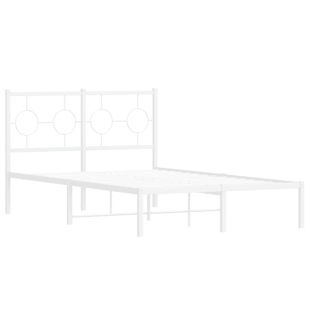 Estrutura de cama com cabeceira 120x200 cm metal branco