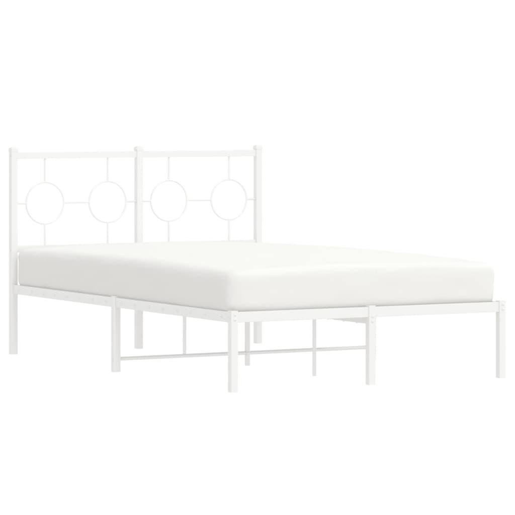 Estrutura de cama com cabeceira 120x200 cm metal branco