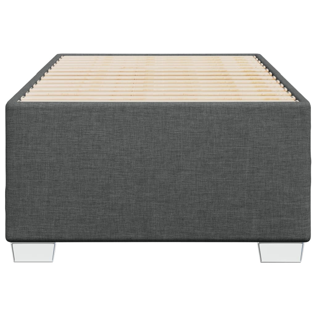 Estrutura de cama sem colchão 90x190 cm tecido cinzento-escuro