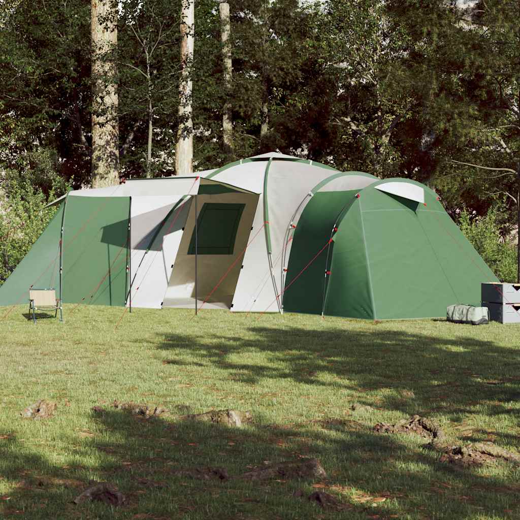 Tenda familiar em cúpula para 12 pessoas impermeável verde