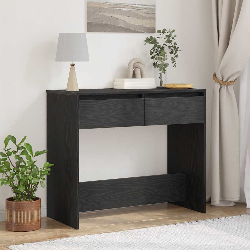 Mesa de consola em carvalho preto, 89 x 41 x 76,5 cm, madeira de engenharia