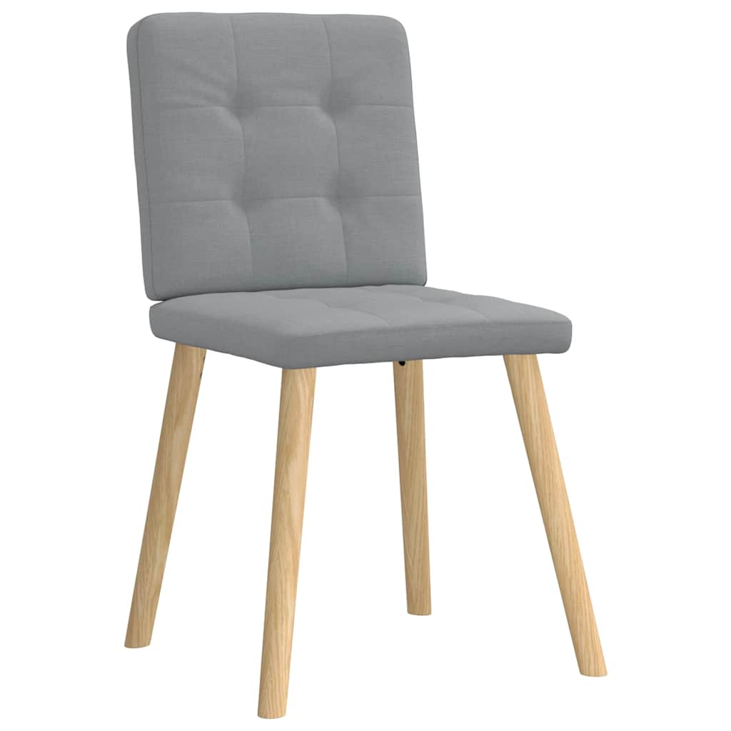 Cadeiras de jantar 6 pcs tecido cinzento-claro