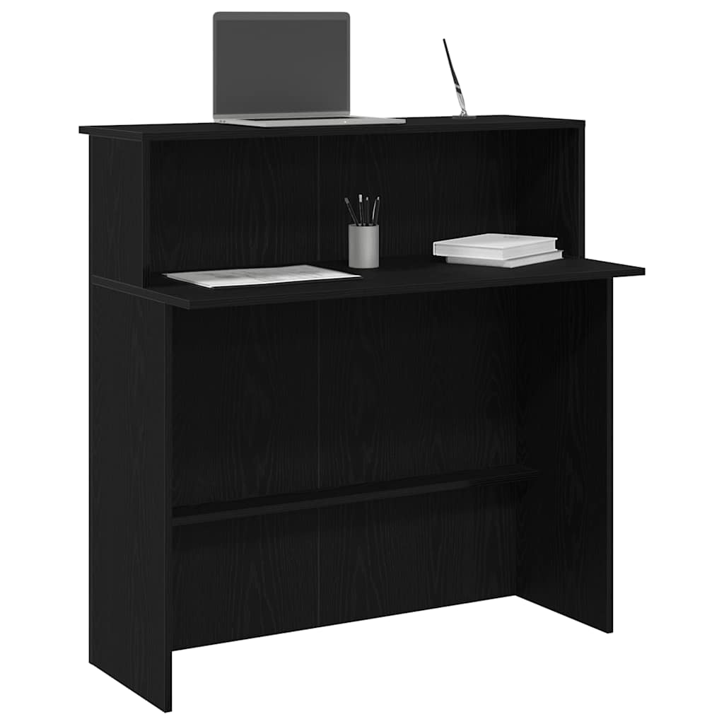 Balcão de recepção 100x50x103,5 cm derivados de madeira preto