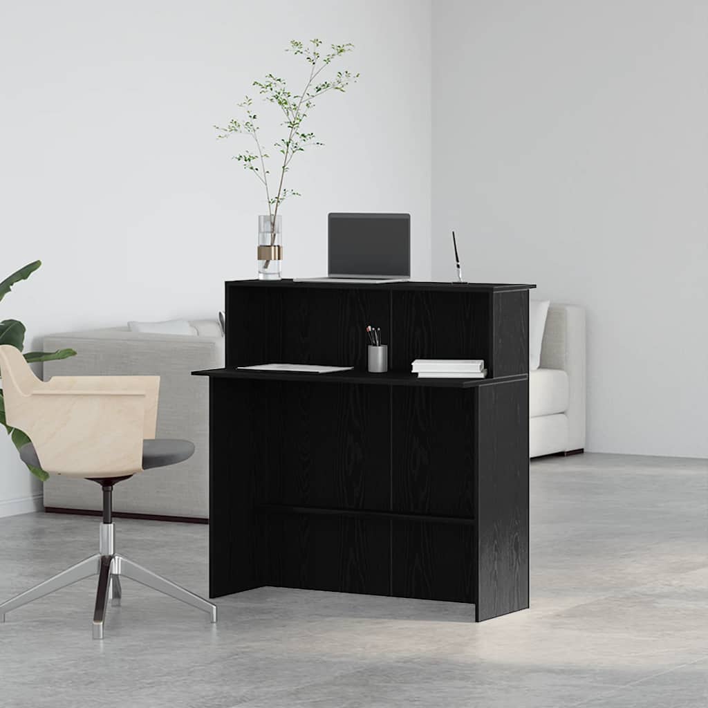Balcão de recepção 100x50x103,5 cm derivados de madeira preto
